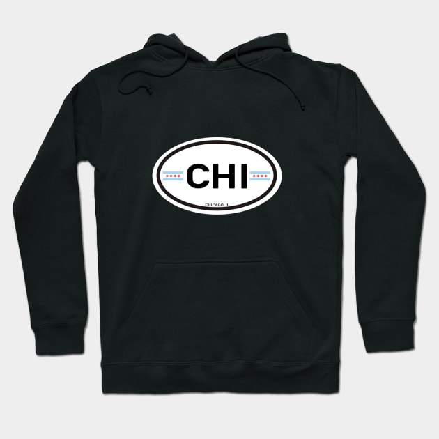 Chicago Euro-Oval Hoodie by MotoGirl